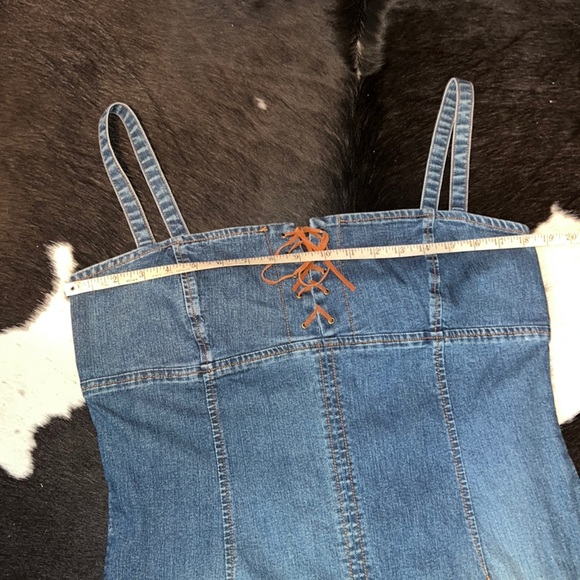 Vintage Y2K Rampage Denim Lace-up Mini Dress - Picture 4 of 11
